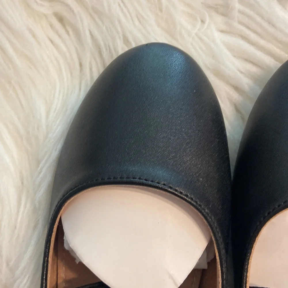 Chic Black Ballet Flats with Bow size 33 measurements of shoes provided in photo